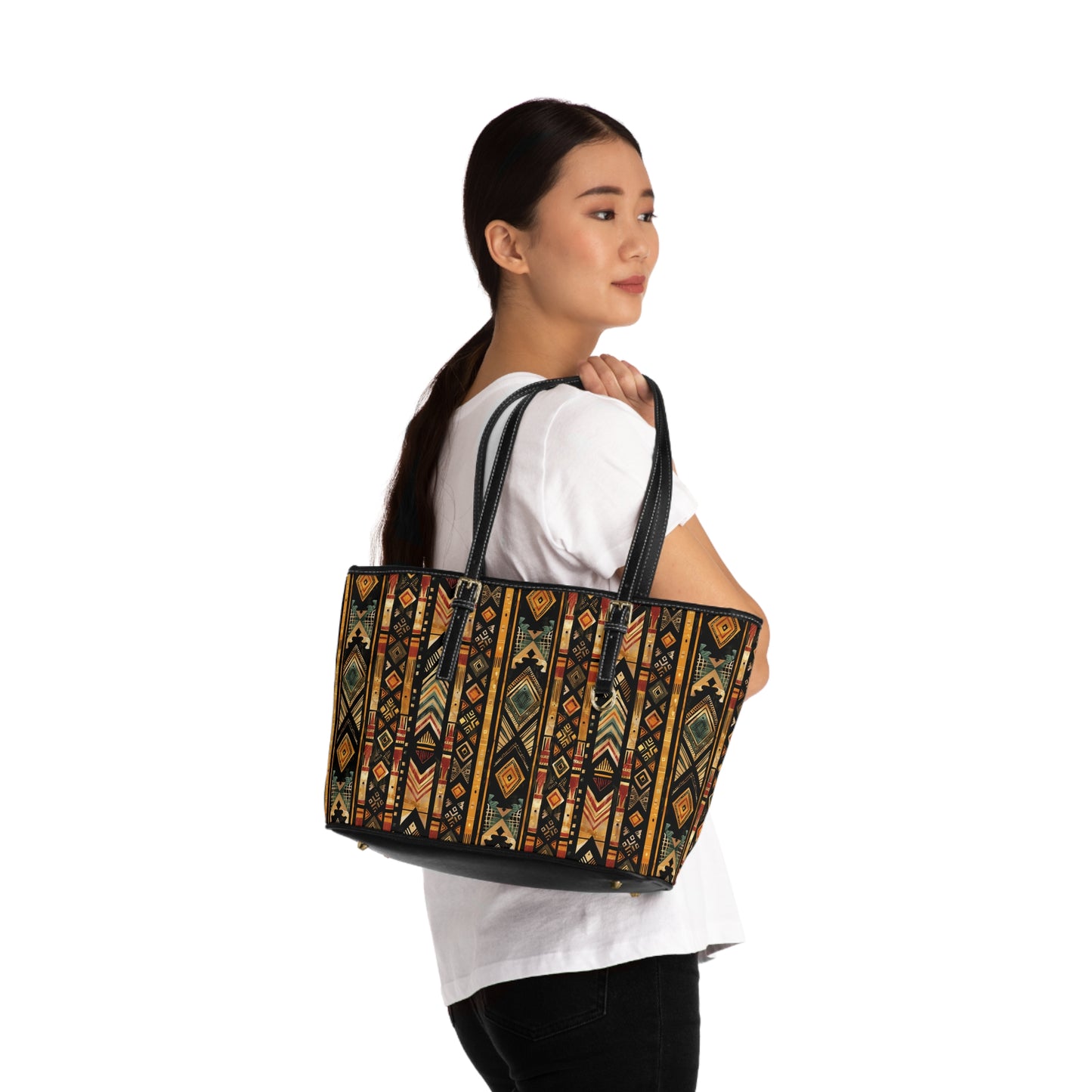 Tribal Aztec Pattern Shoulder Bag – Boho Geometric Tote