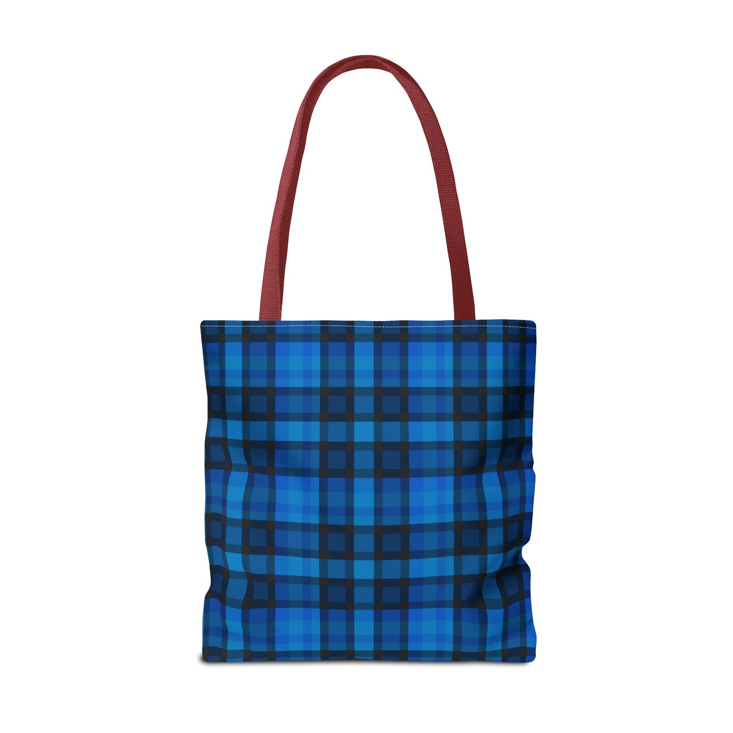 Blue Plaid Tote Bag, Gift for Her or Him,