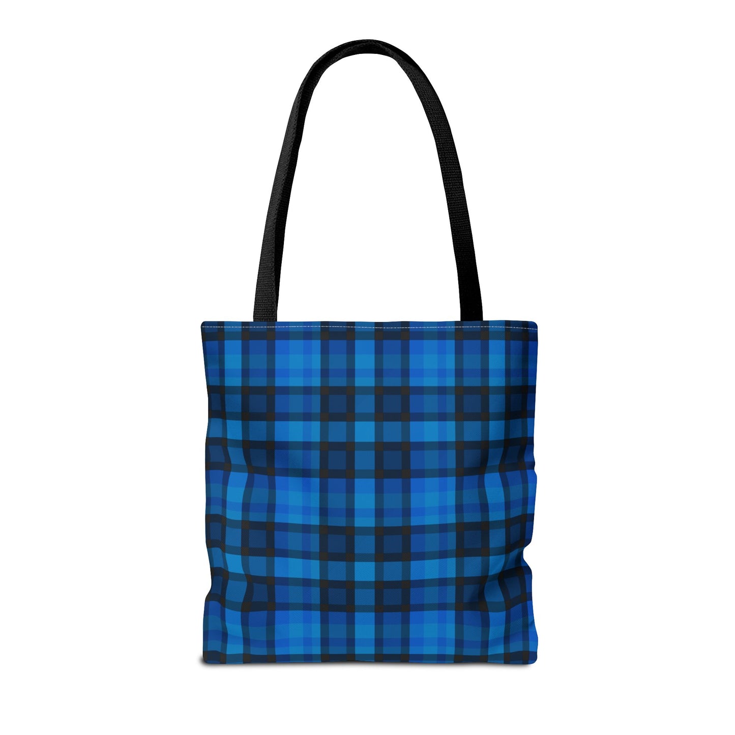 Blue Plaid Tote Bag, Gift for Her or Him,