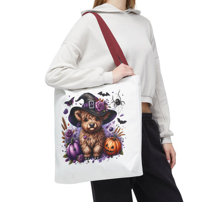 Halloween Cow Witch Tote Bag