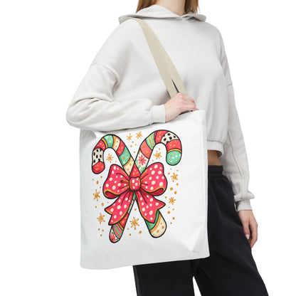 Candy Cane Holiday Tote Bag