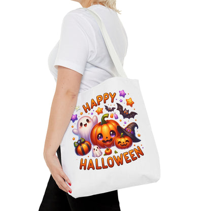 Cute Halloween Ghost Pumpkin Tote Bag