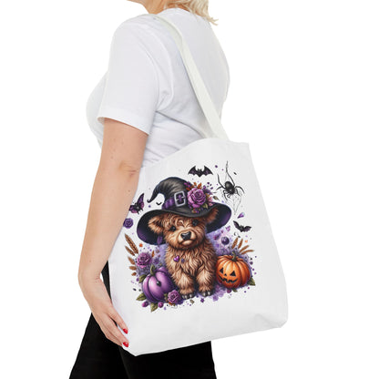 Halloween Cow Witch Tote Bag