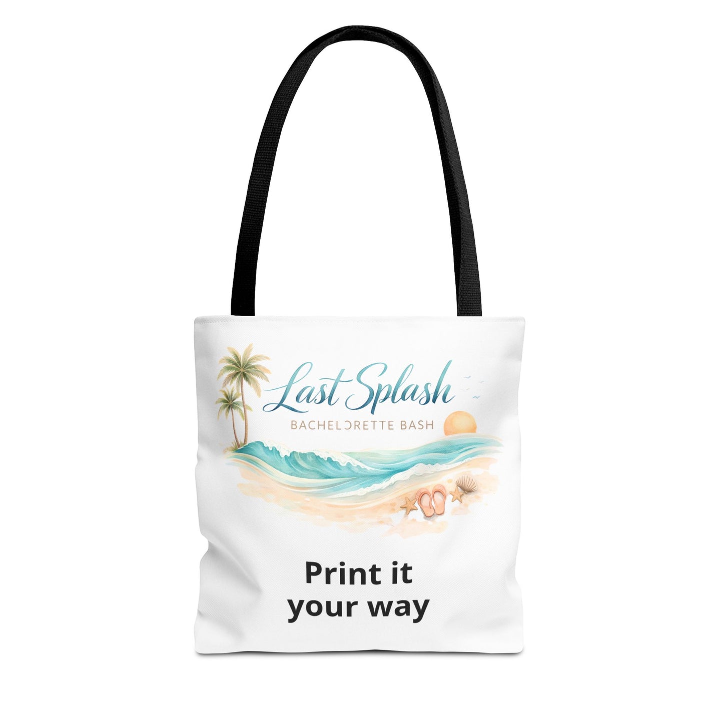 "Last Splash" Personalized Bridesmaid Bag, Beach Bachelorette Tote Bag -