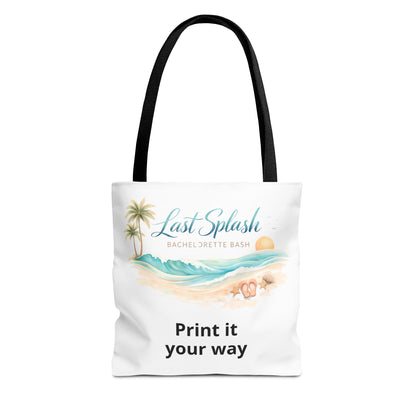 "Last Splash" Personalized Bridesmaid Bag, Beach Bachelorette Tote Bag -