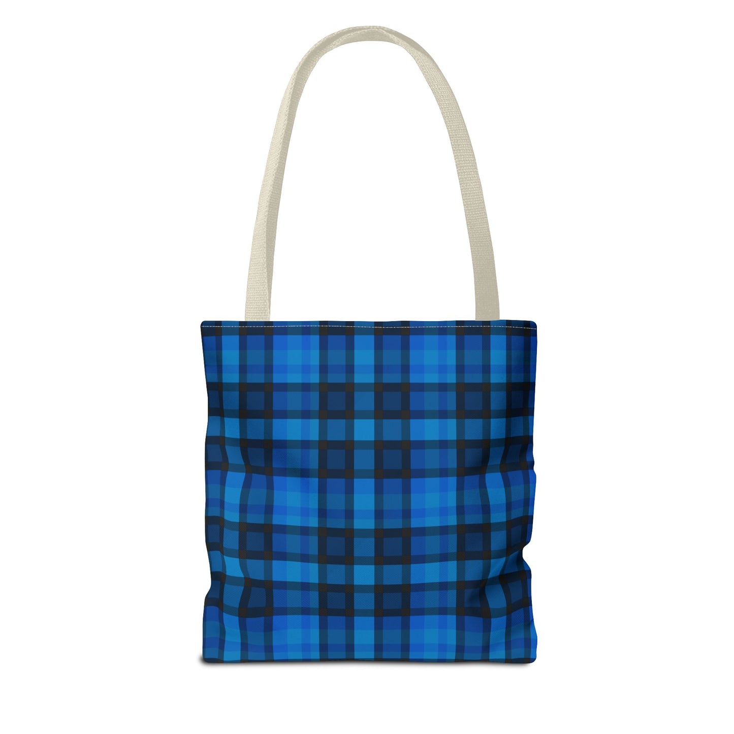 Blue Plaid Tote Bag, Gift for Her or Him,