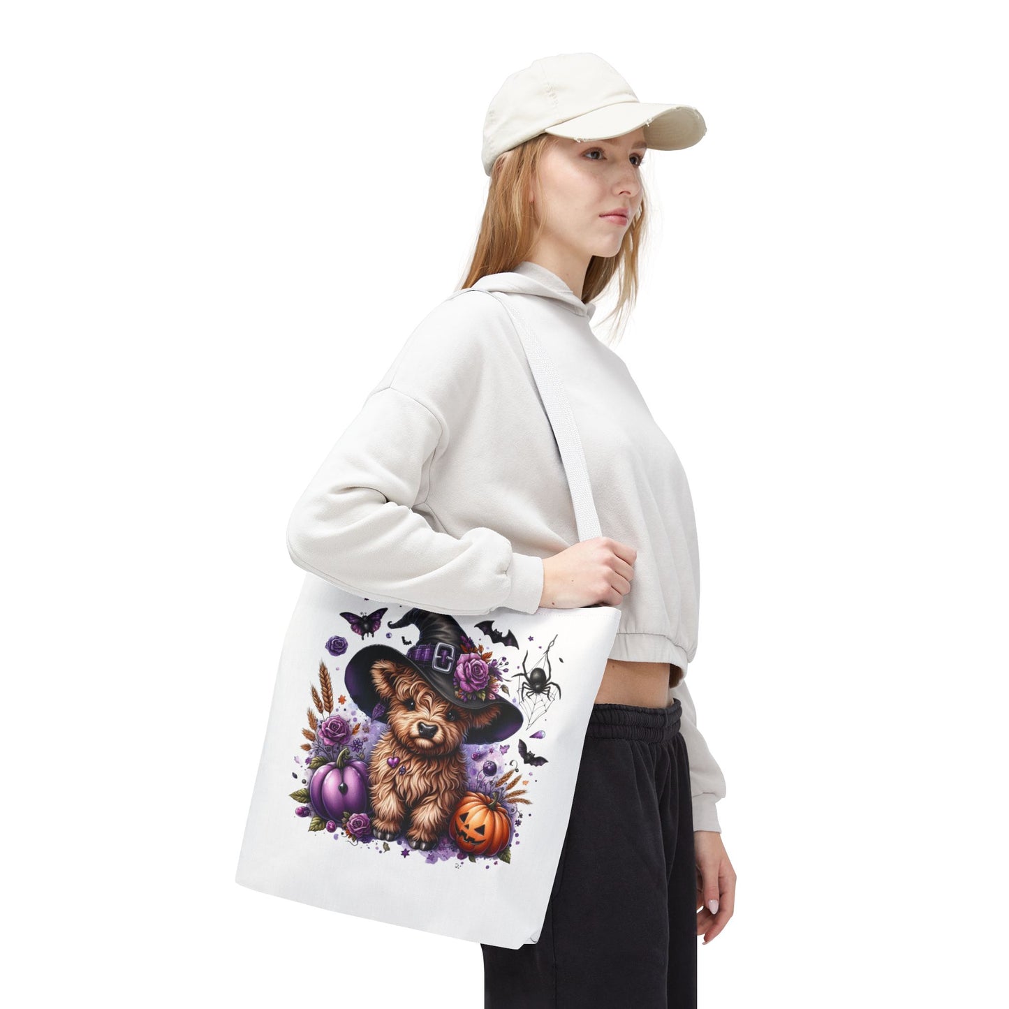 Halloween Cow Witch Tote Bag