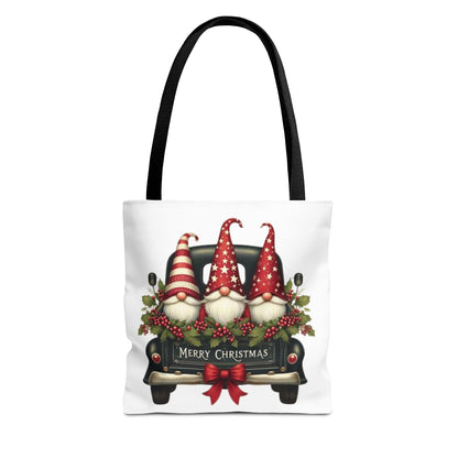 3 Christmas Gnomes in Truck Tote Bag, Fun Holiday Gift