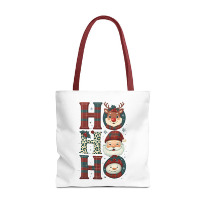 Cute Santa and Reindeer Design Festive Holiday Tote Bag