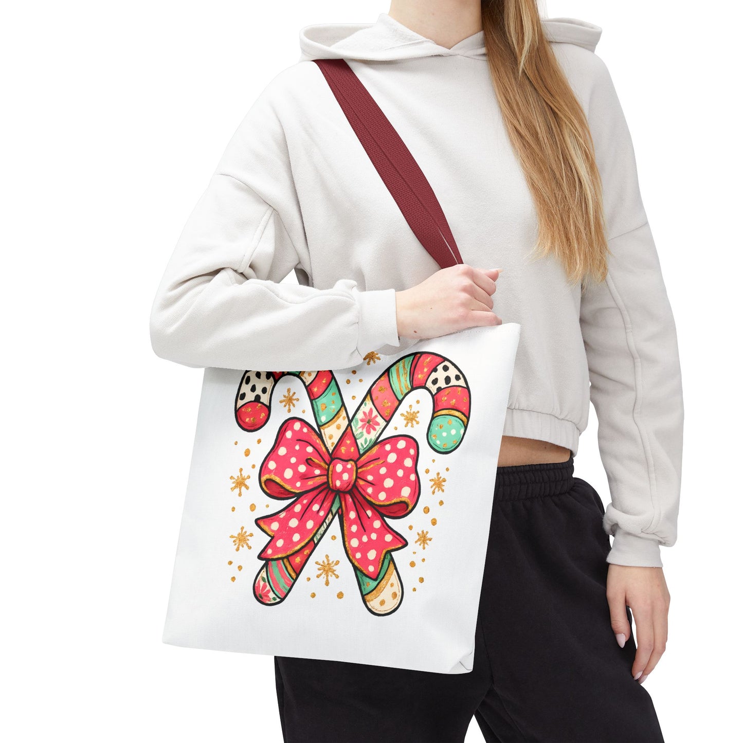Candy Cane Holiday Tote Bag