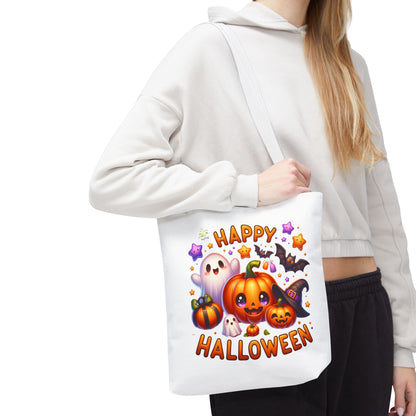 Cute Halloween Ghost Pumpkin Tote Bag