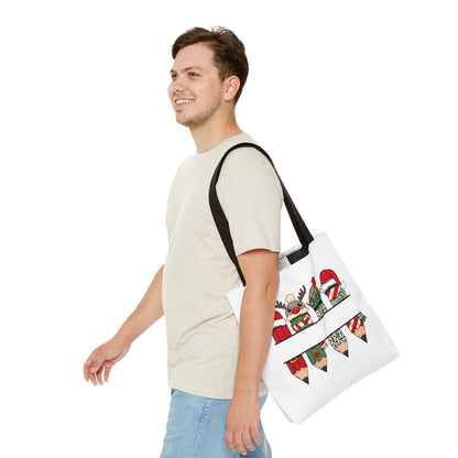 Festive Pencil Reindeer Tote Bag, Holiday Shopping Bag, Christmas Gift Tote, Teacher Appreciation, Winter Decor, Eco-Friendly Bag