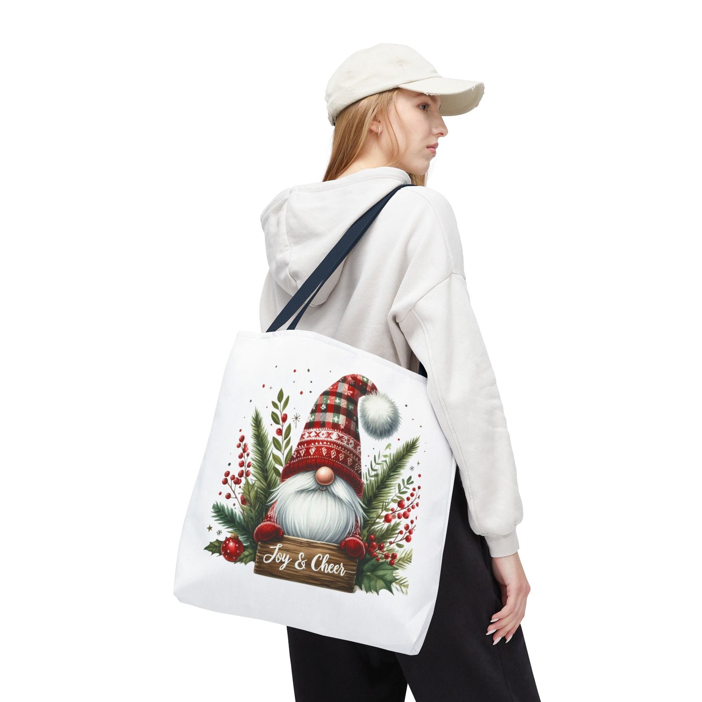 Christmas Gnome Tote Bag - Joy & Cheer Holiday Shopper