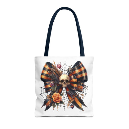 Halloween Skull & Ribbon Tote Bag