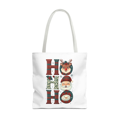 Cute Santa and Reindeer Design Festive Holiday Tote Bag