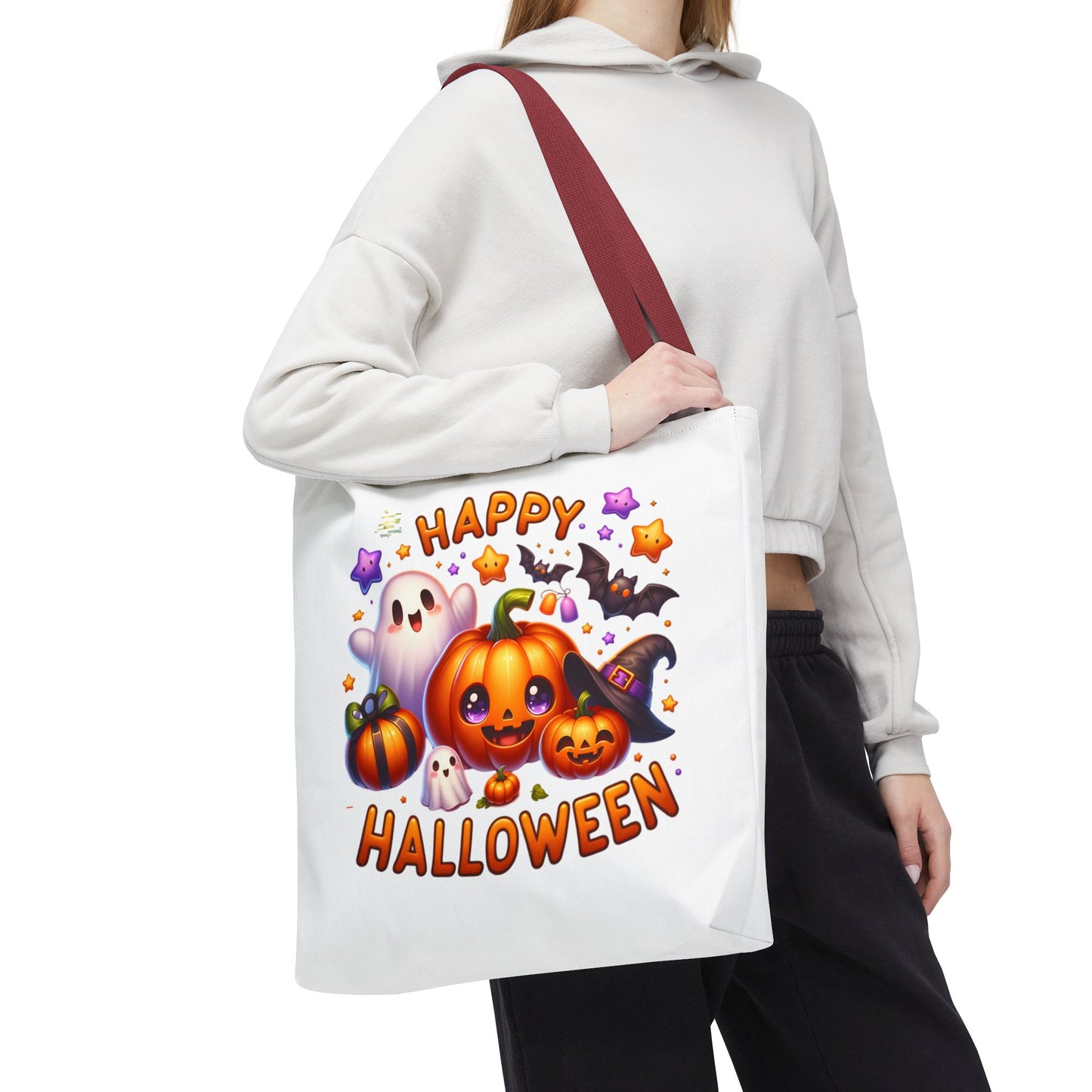 Cute Halloween Ghost Pumpkin Tote Bag
