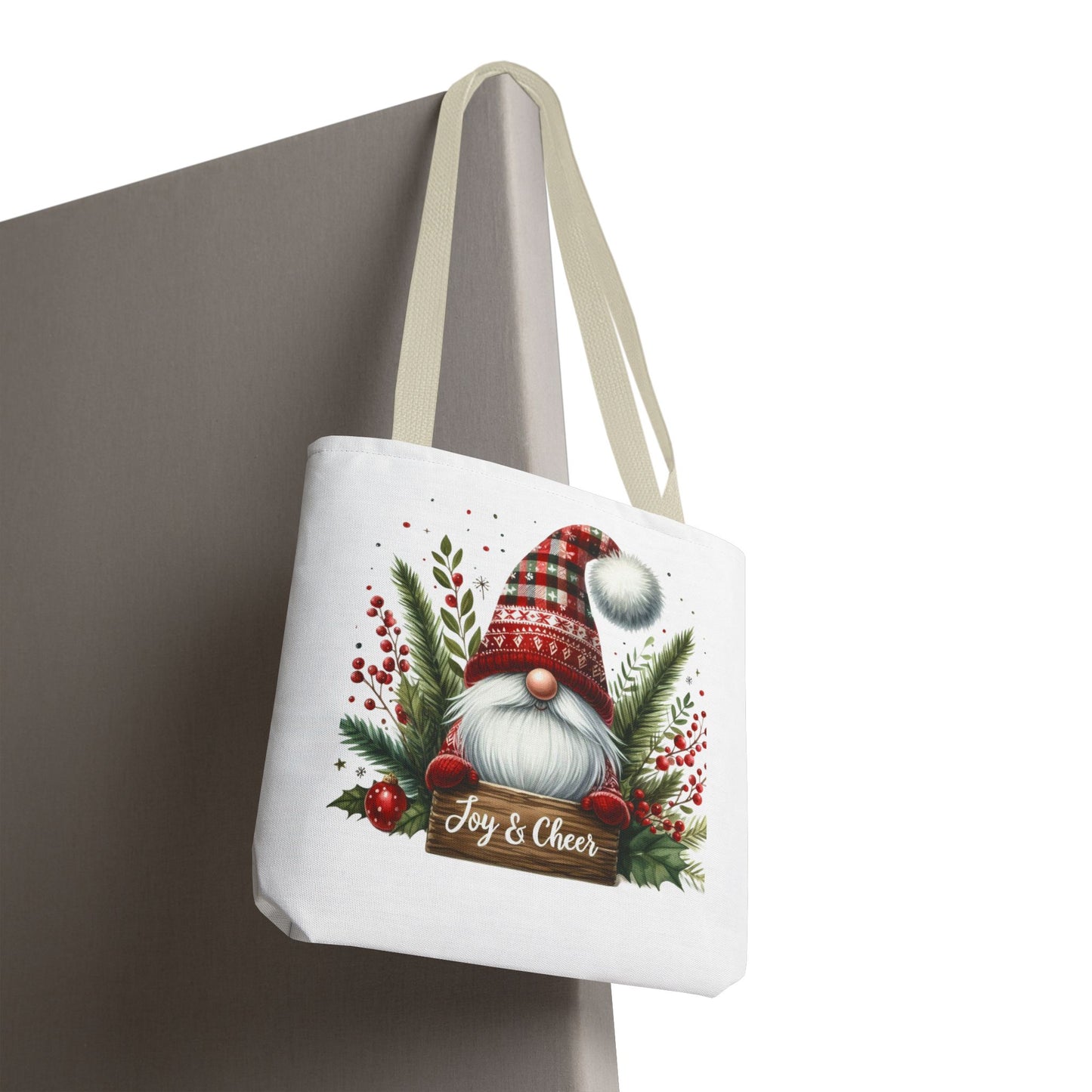 Christmas Gnome Tote Bag - Joy & Cheer Holiday Shopper
