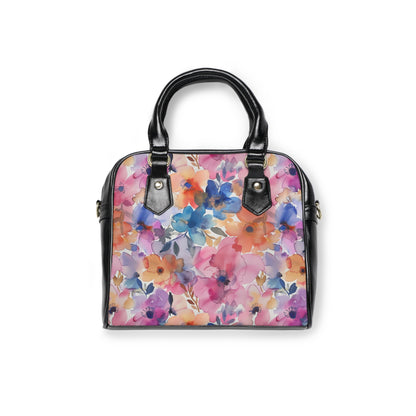 Floral Watercolor Shoulder Handbag