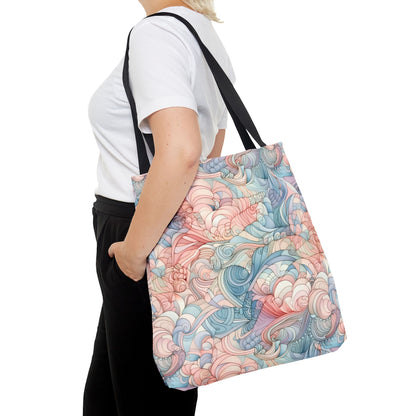 Artistic Tote Bag with a Colorful Swirl Design