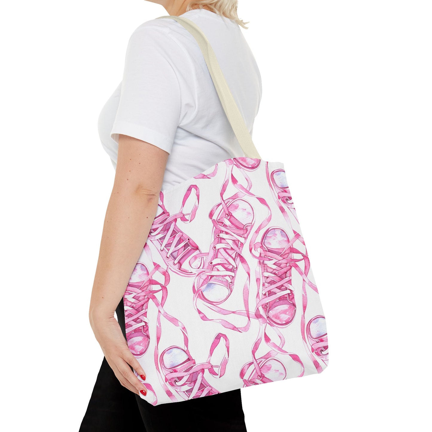Cute Pink Sneakers Tote Bag for the Sports Lover