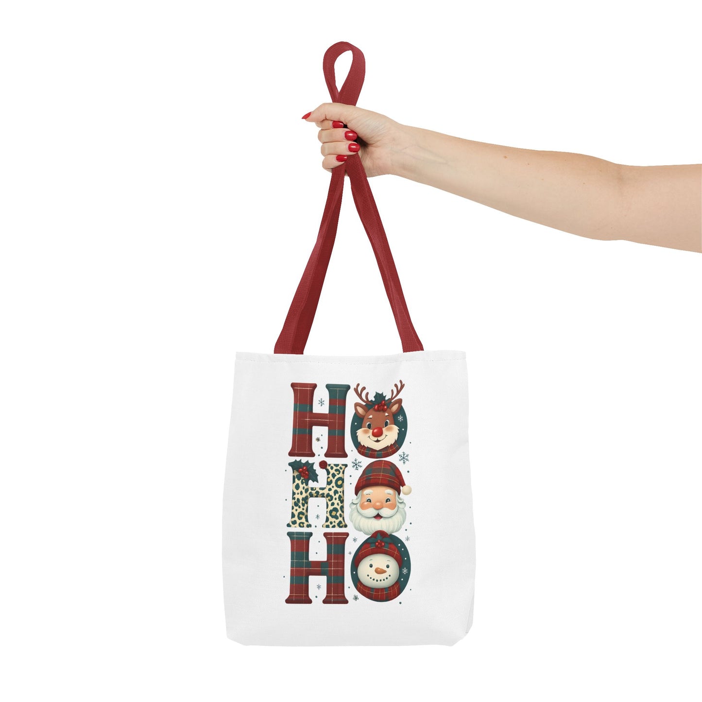 Cute Santa and Reindeer Design Festive Holiday Tote Bag