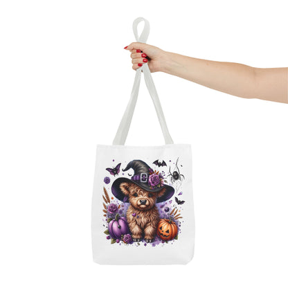 Halloween Cow Witch Tote Bag