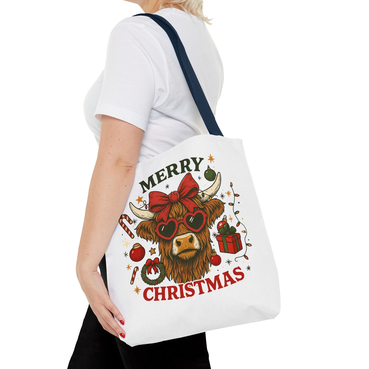 Christmas Cow Tote Bag